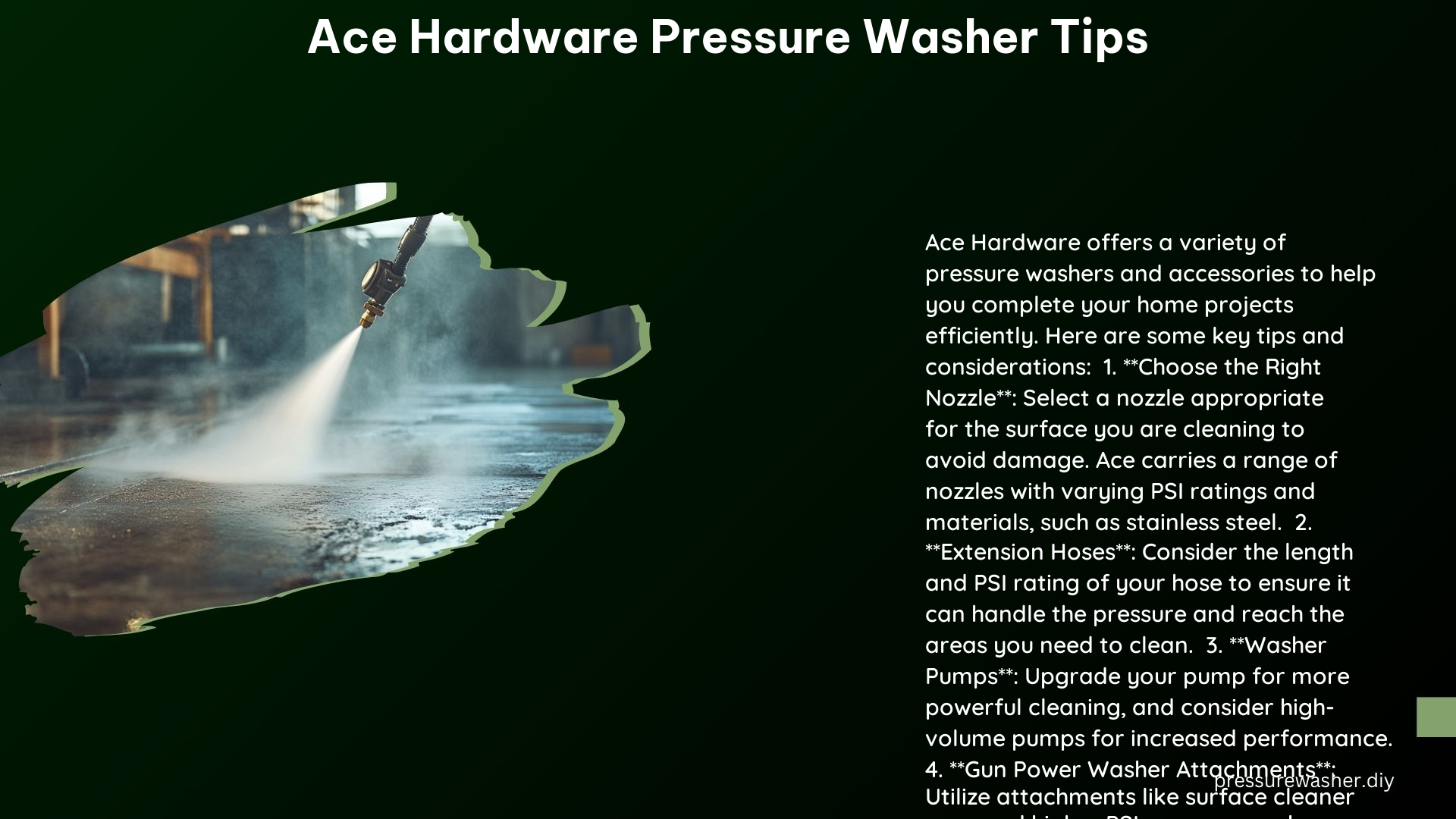 Ace Hardware Pressure Washer Tips