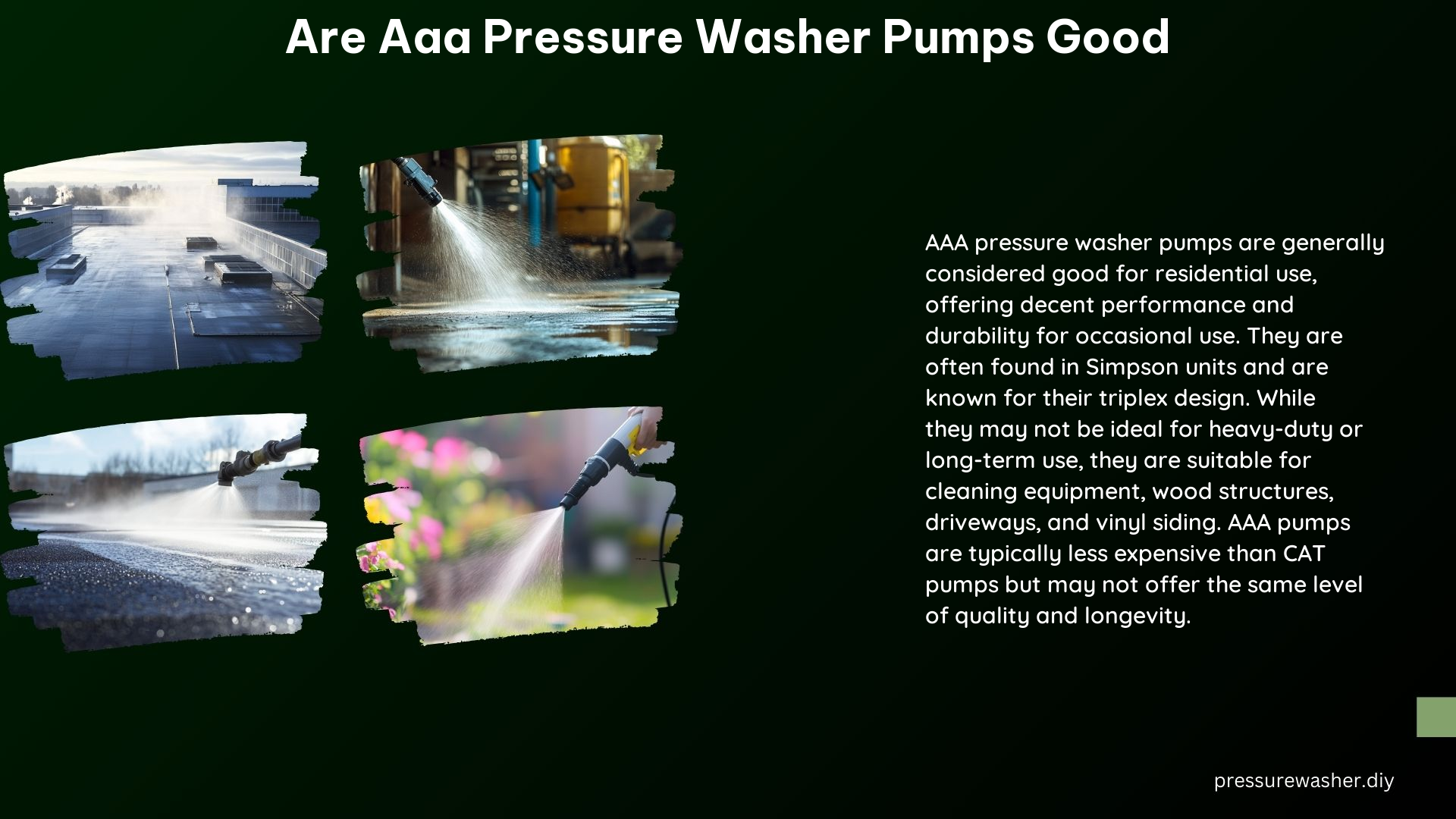 Are AAA Pressure Washer Pumps Good