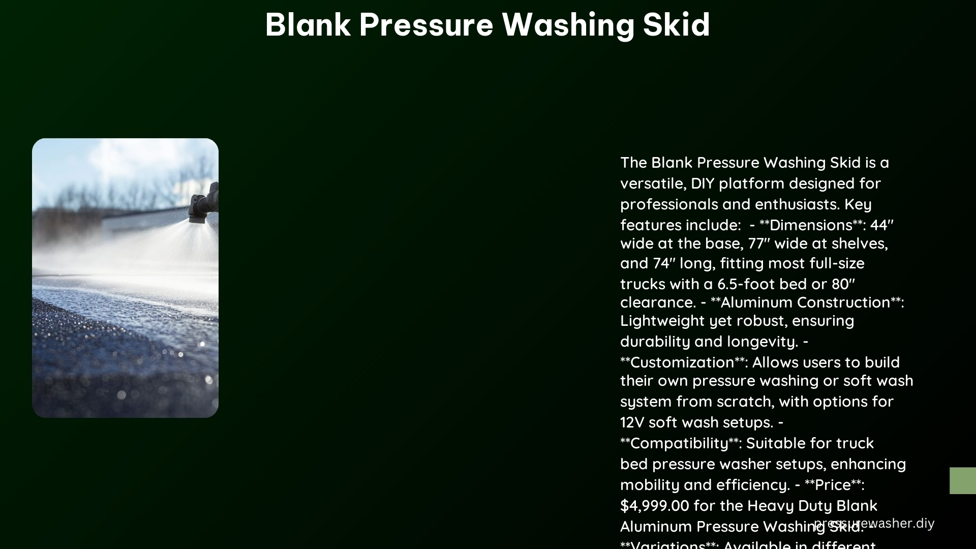 Blank Pressure Washing Skid