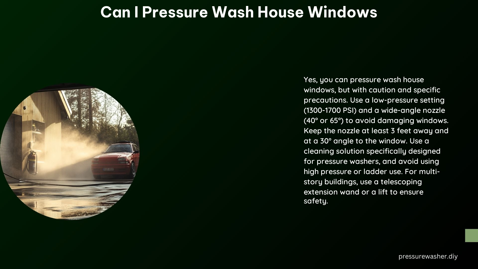 Can I Pressure Wash House Windows