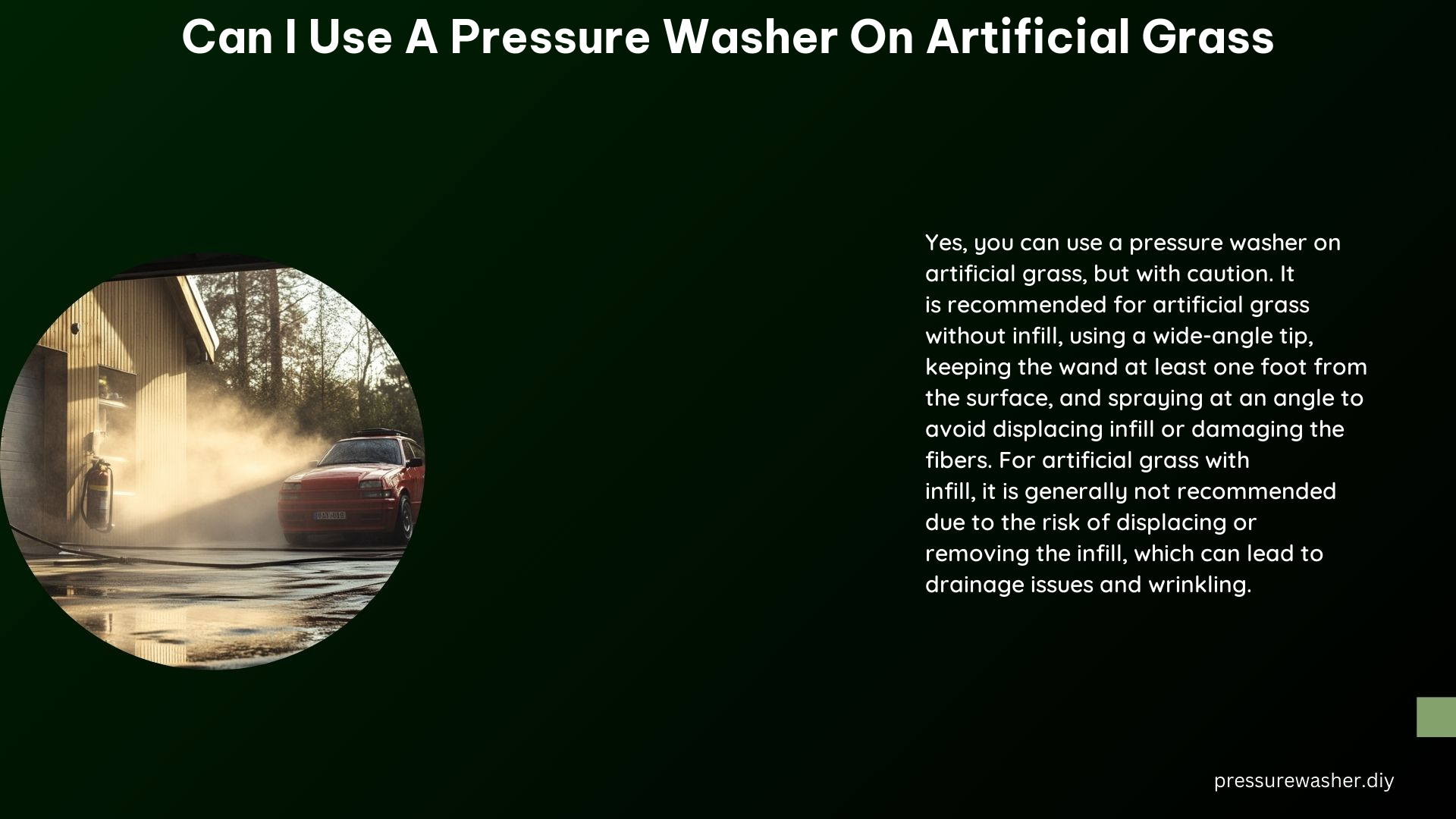 Can I Use a Pressure Washer on Artificial Grass