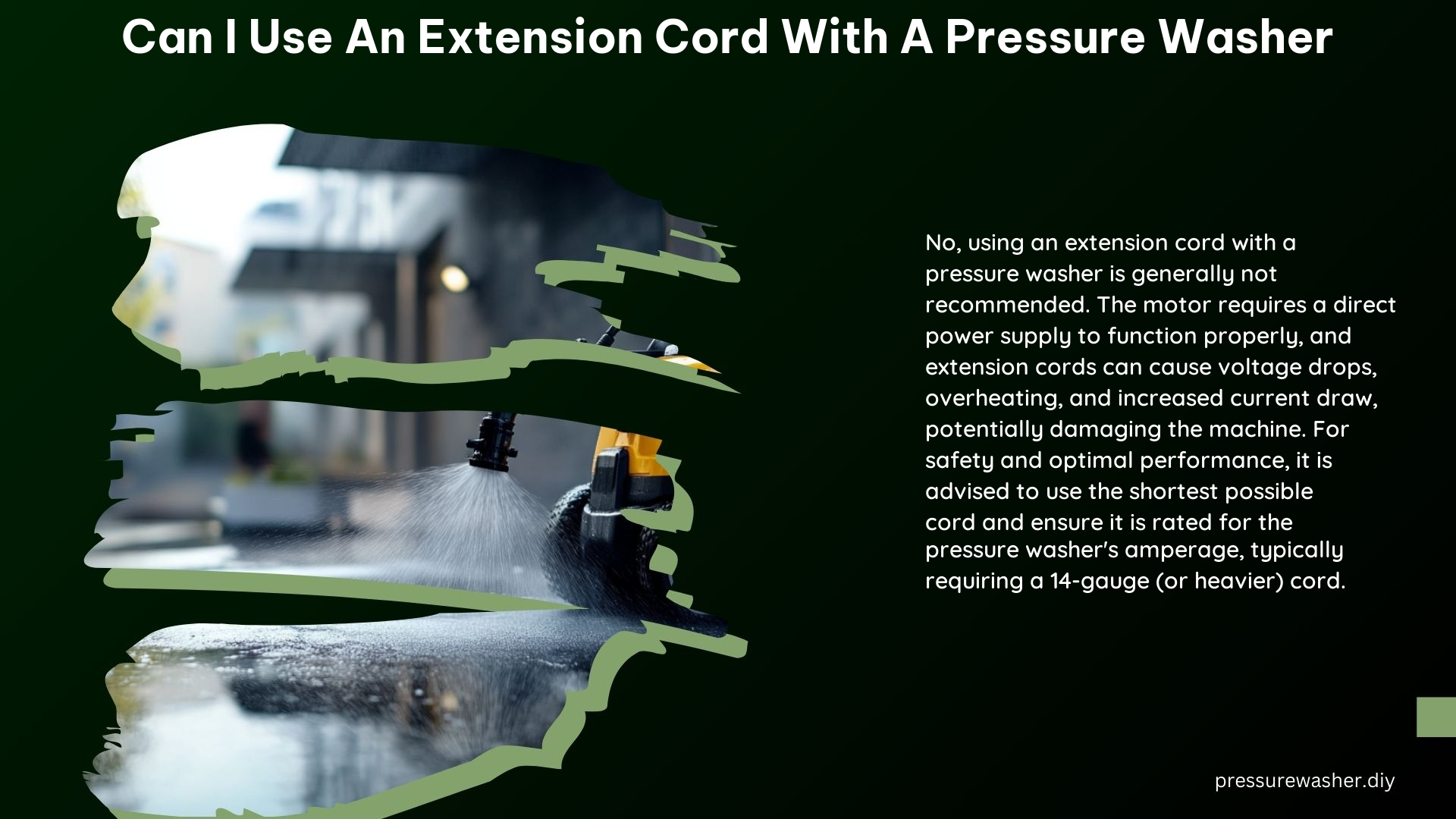 Can I Use an Extension Cord With a Pressure Washer