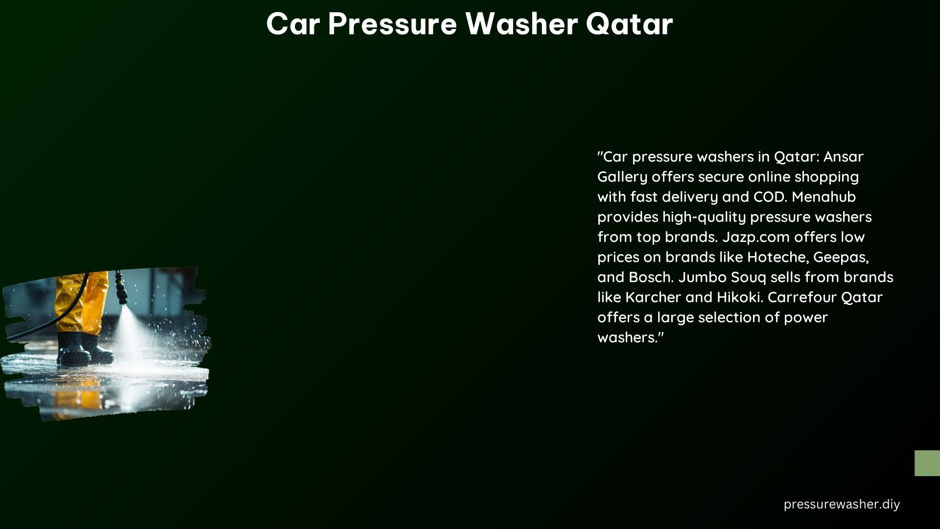 Car Pressure Washer Qatar