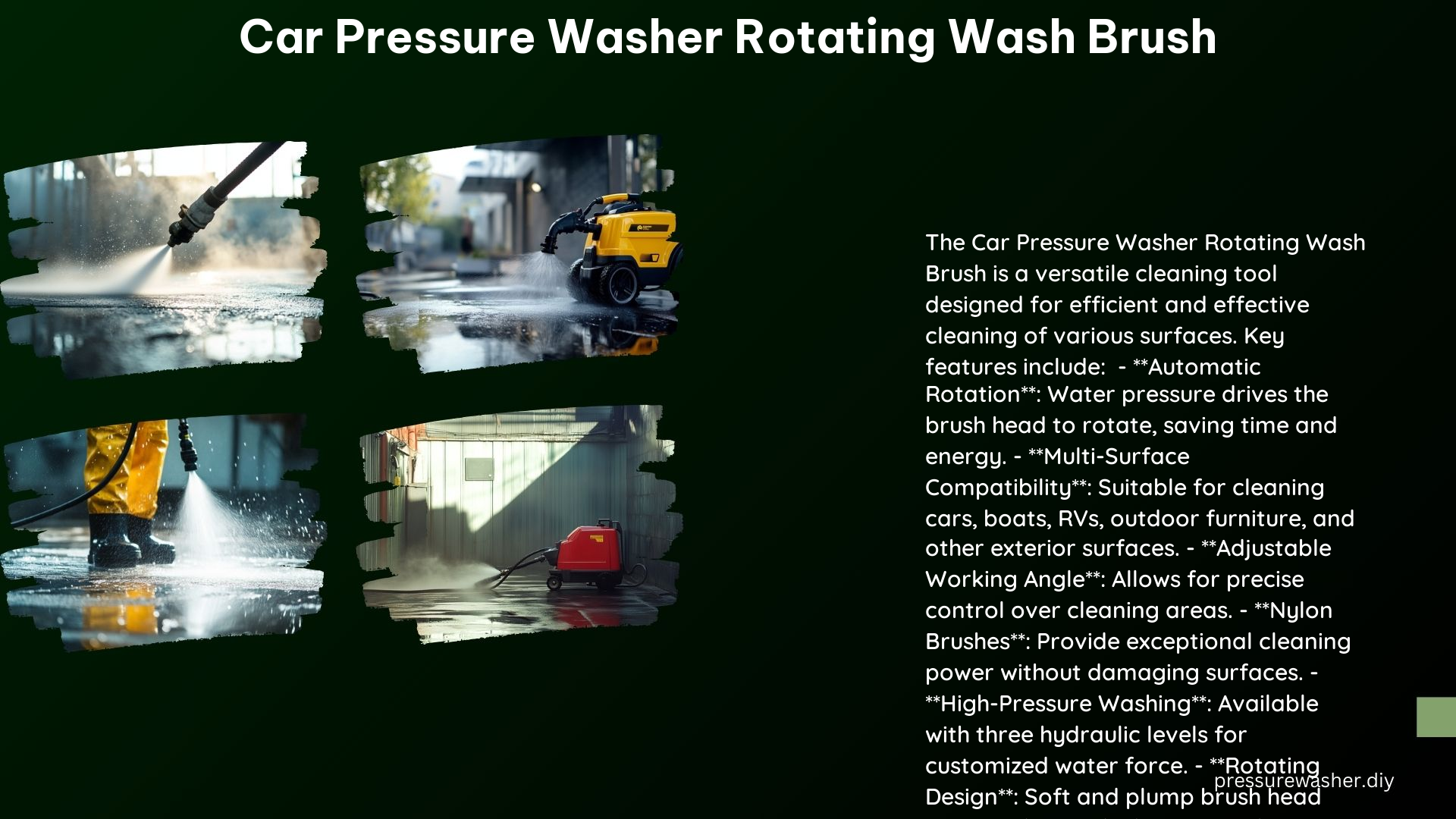 Car Pressure Washer Rotating Wash Brush