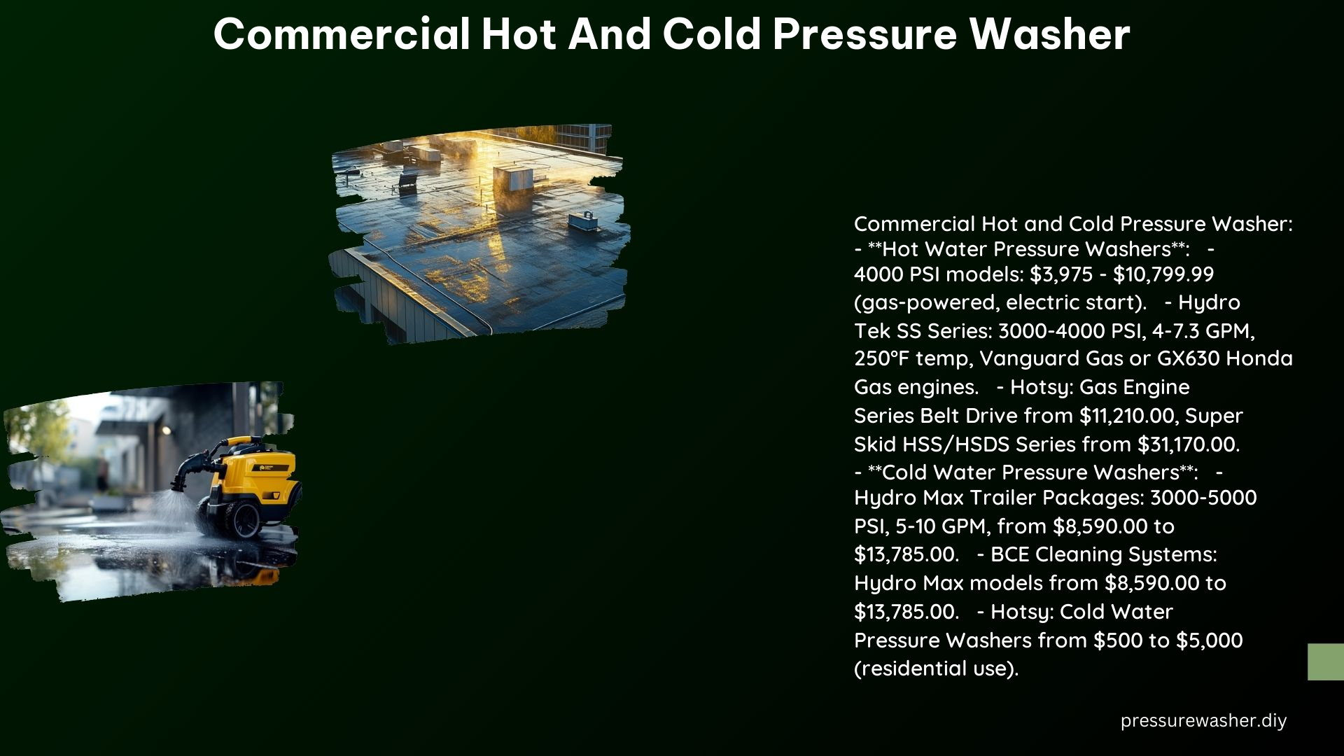 Commercial Hot and Cold Pressure Washer