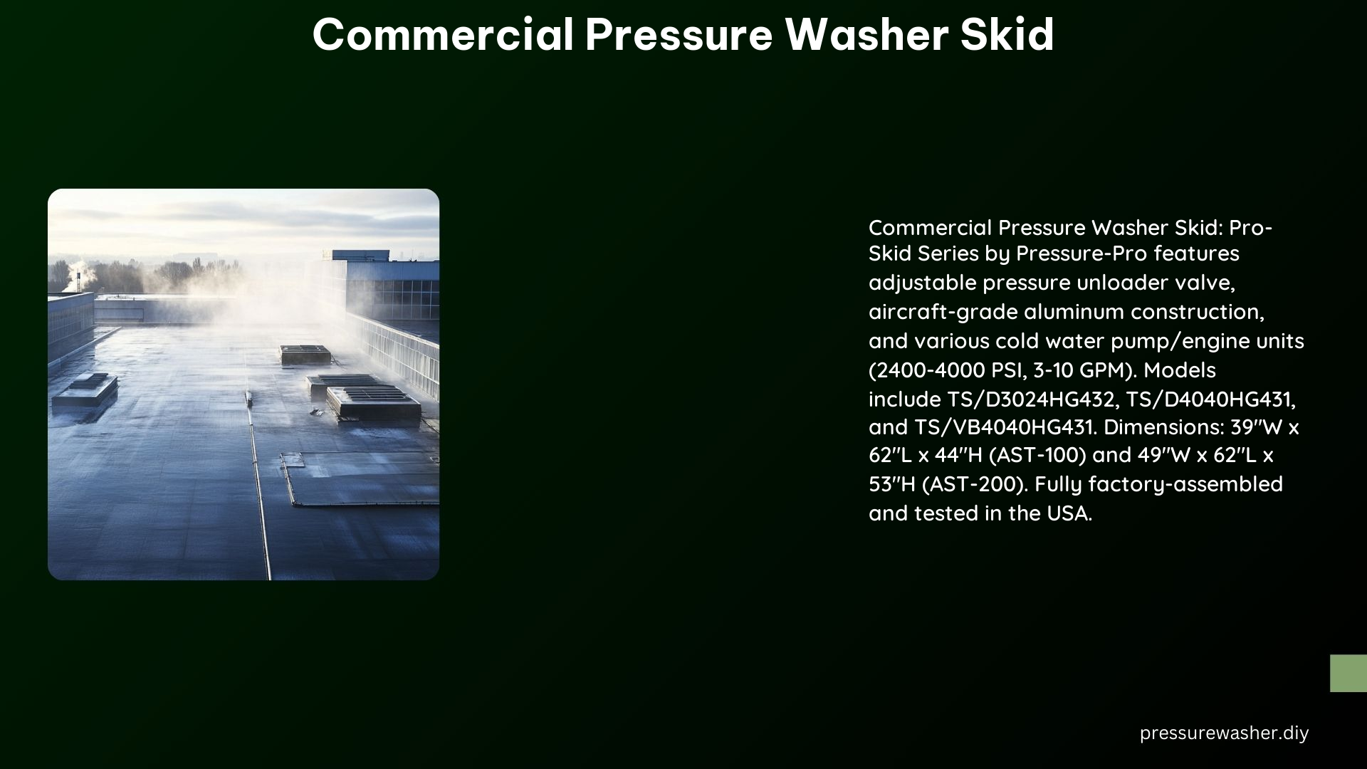 Commercial Pressure Washer Skid