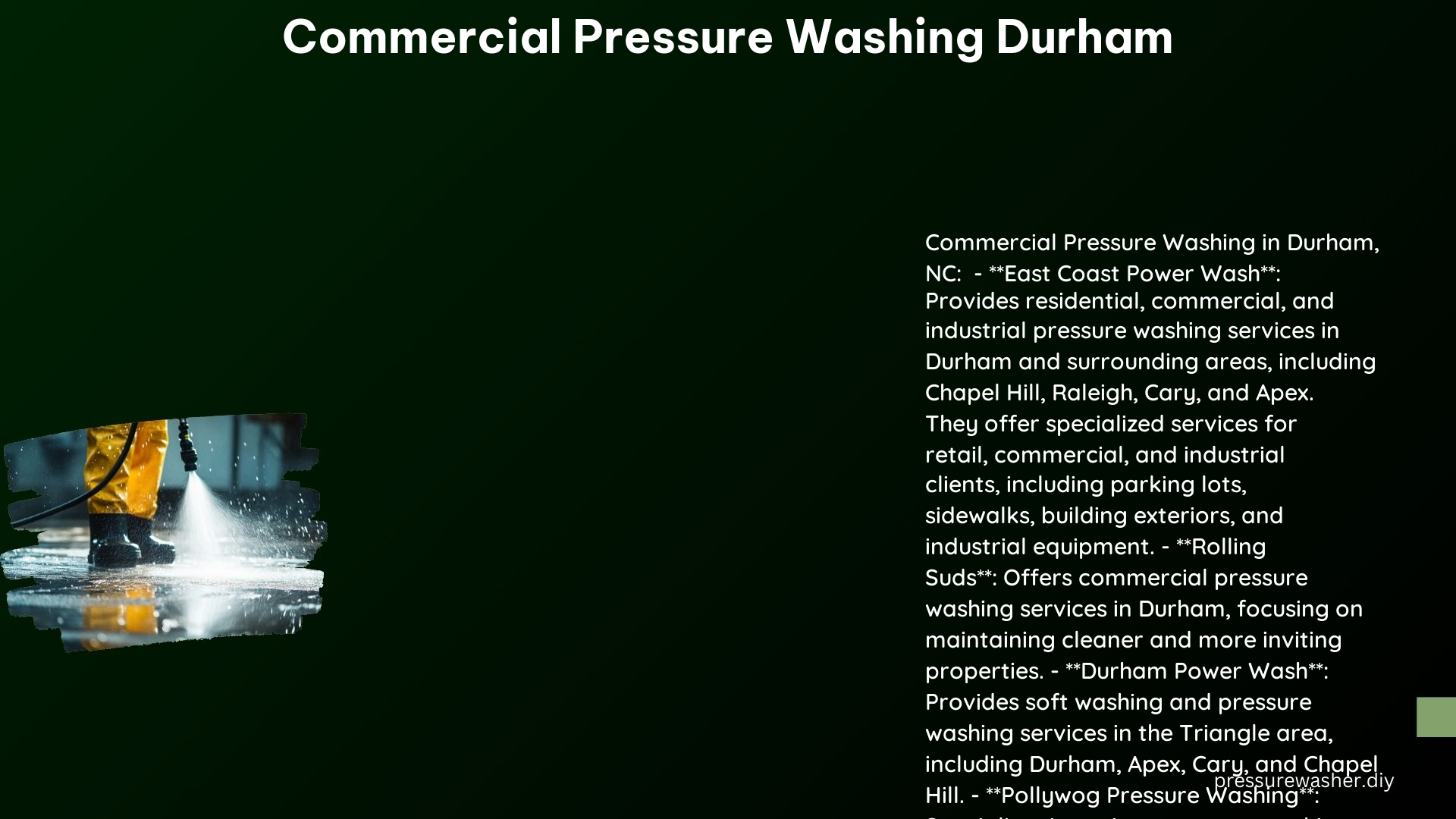 Commercial Pressure Washing Durham