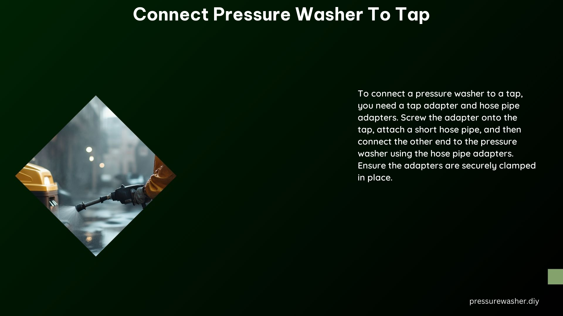 Connect Pressure Washer to Tap