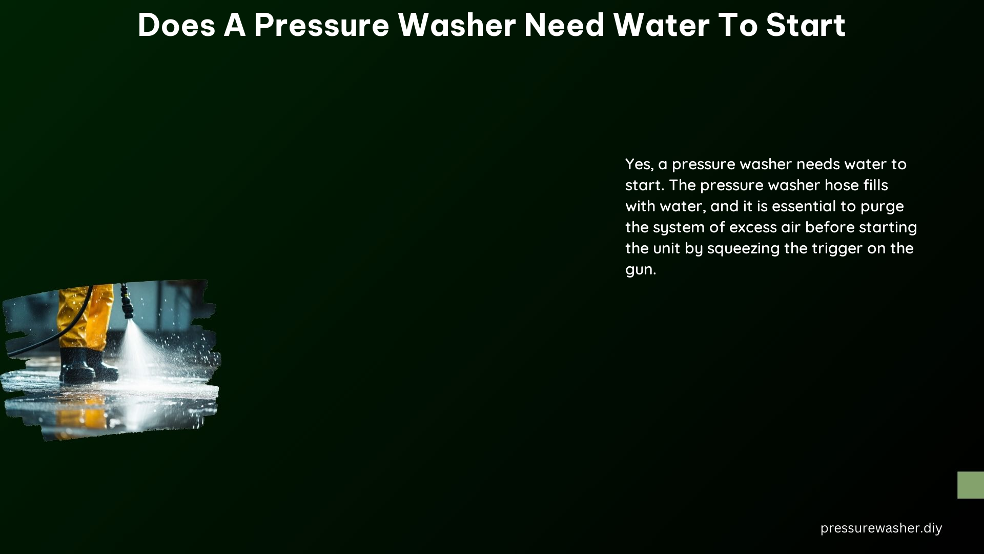 Does a Pressure Washer Need Water to Start