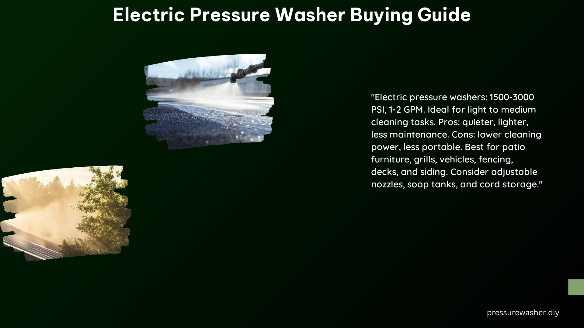 Electric Pressure Washer Buying Guide