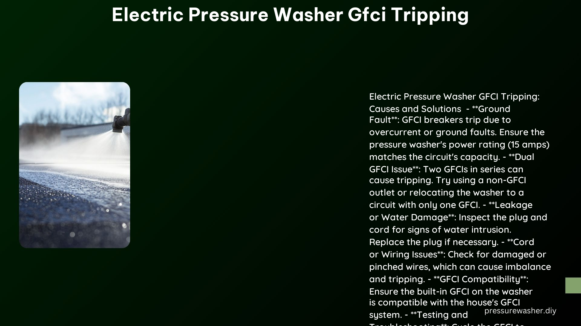 Electric Pressure Washer Gfci Tripping