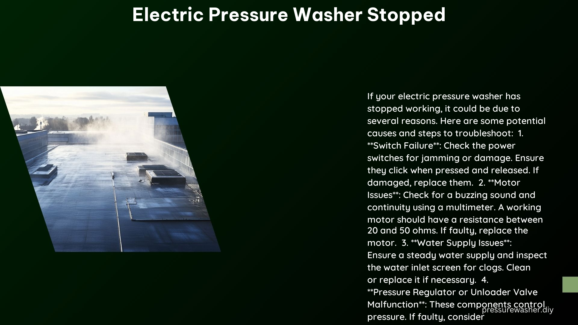 Electric Pressure Washer Stopped