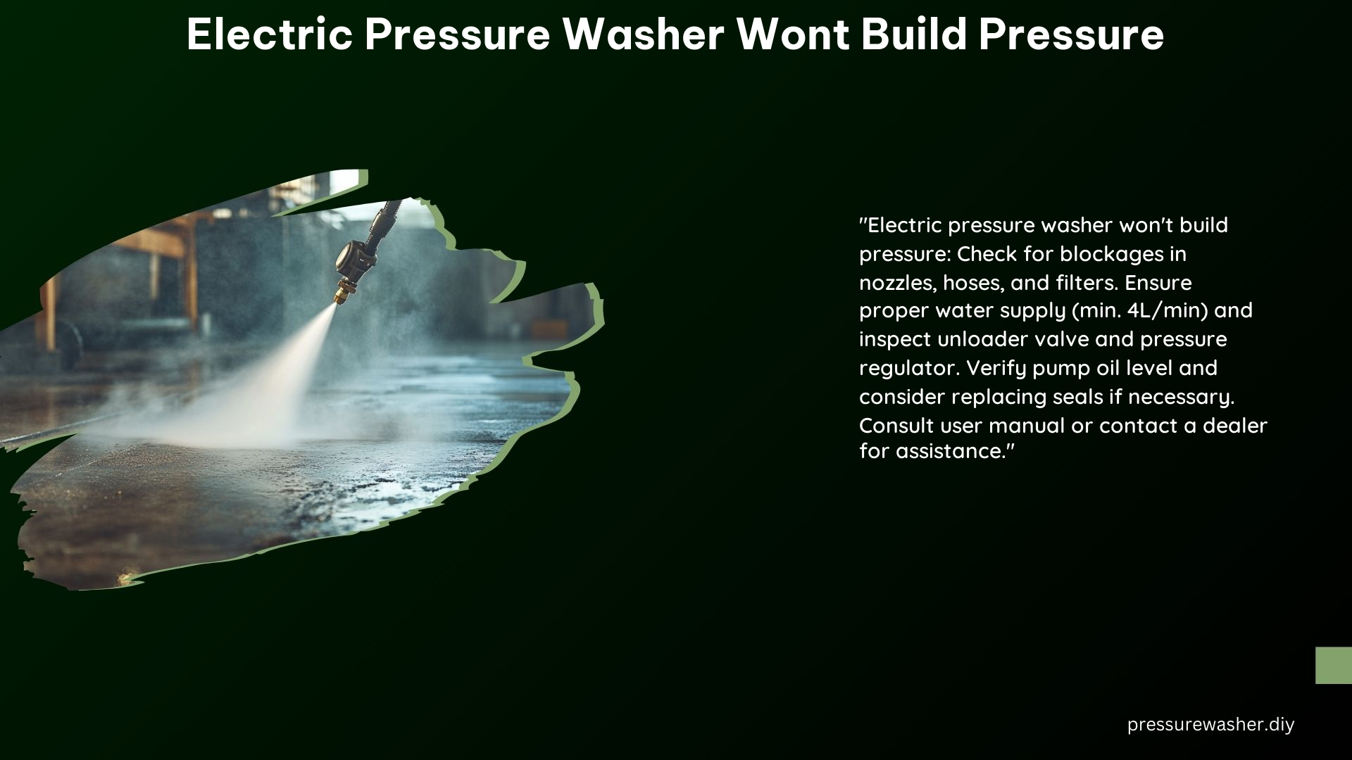 Electric Pressure Washer Wont Build Pressure