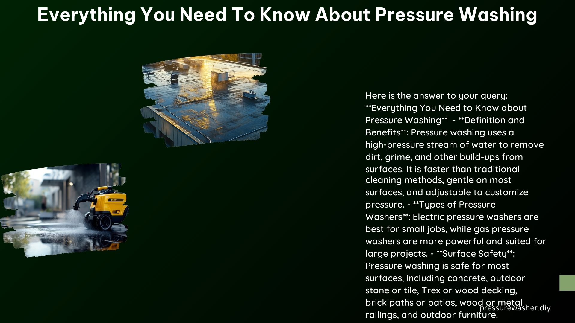 Everything You Need to Know about Pressure Washing