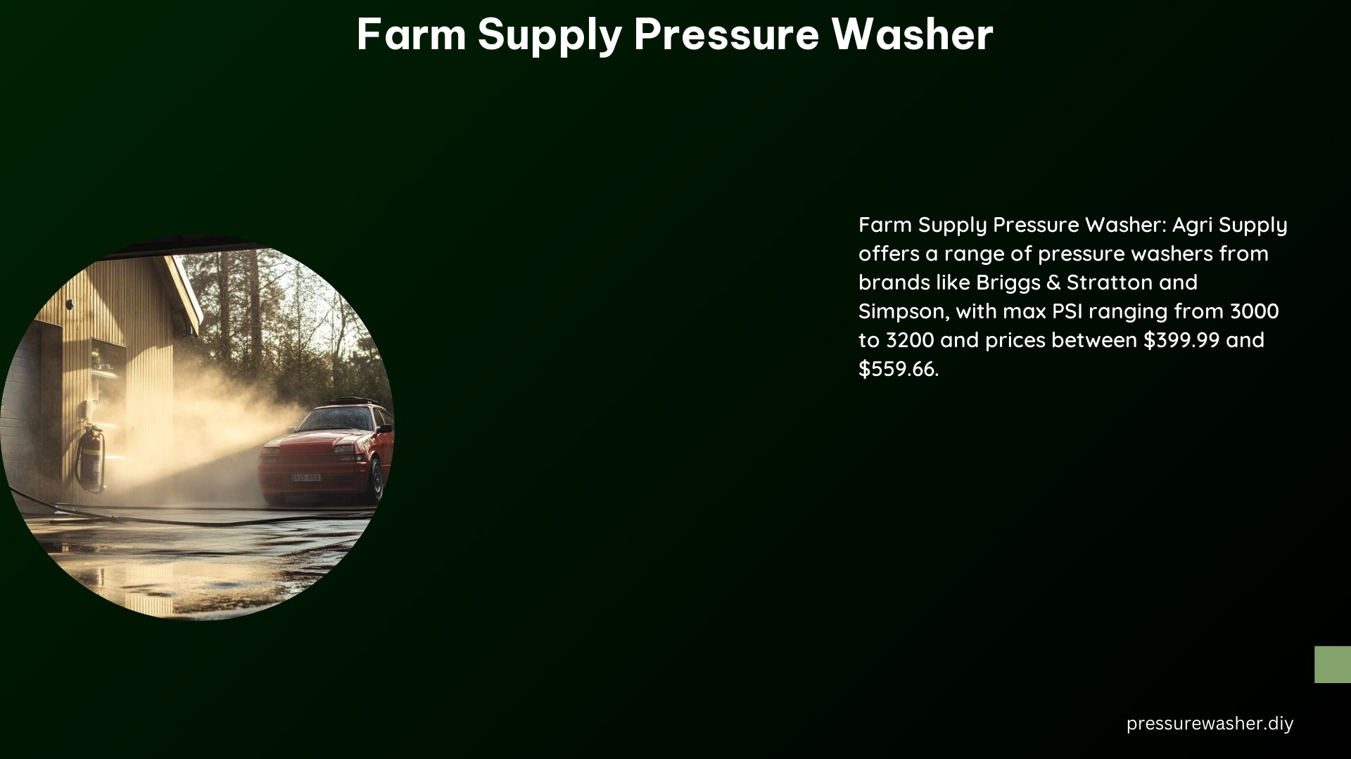 Farm Supply Pressure Washer