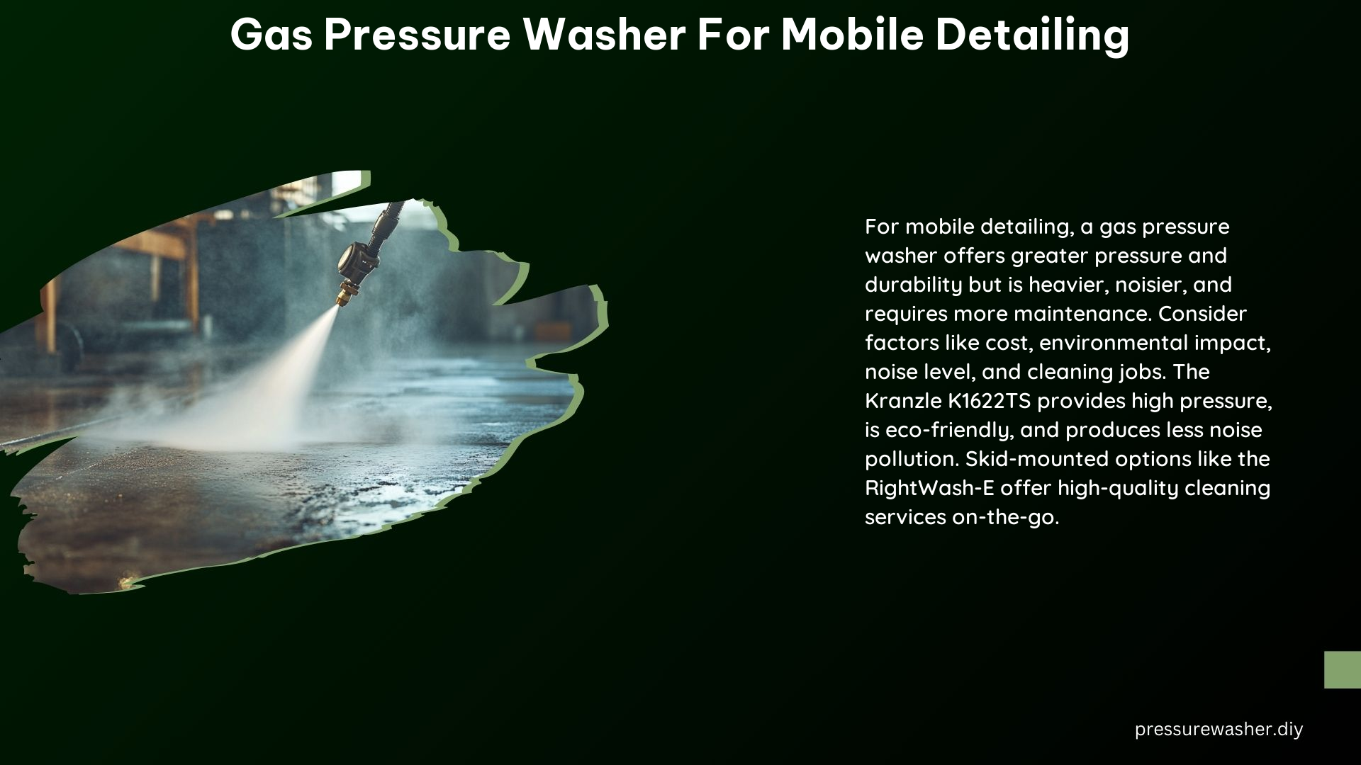 Gas Pressure Washer for Mobile Detailing