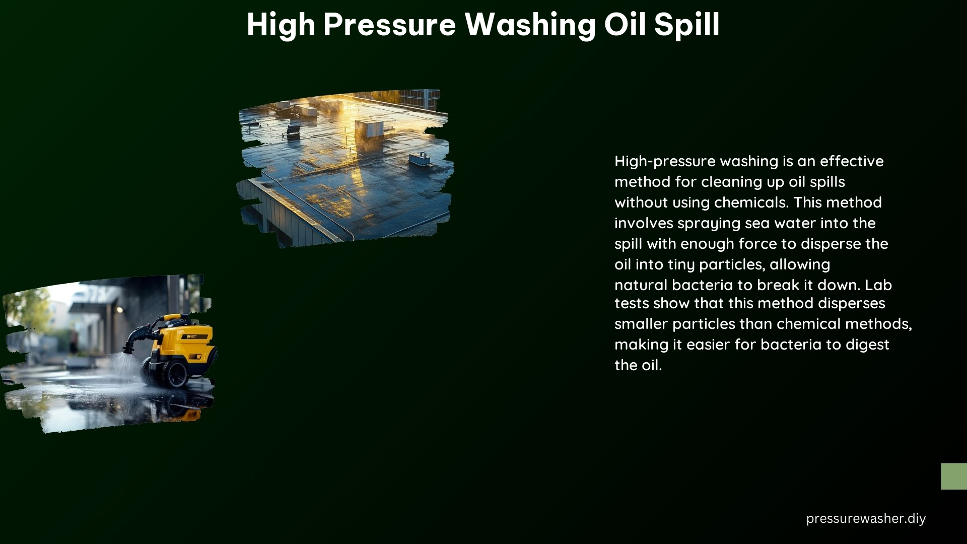 High Pressure Washing Oil Spill