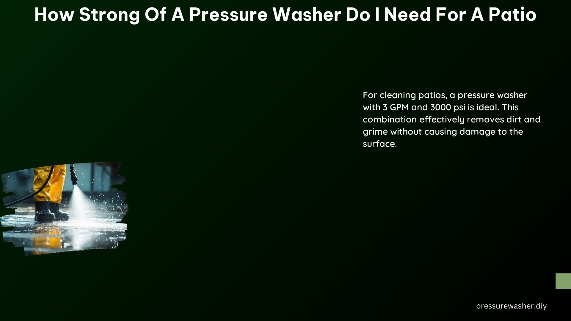 How Strong of a Pressure Washer Do I Need for a Patio