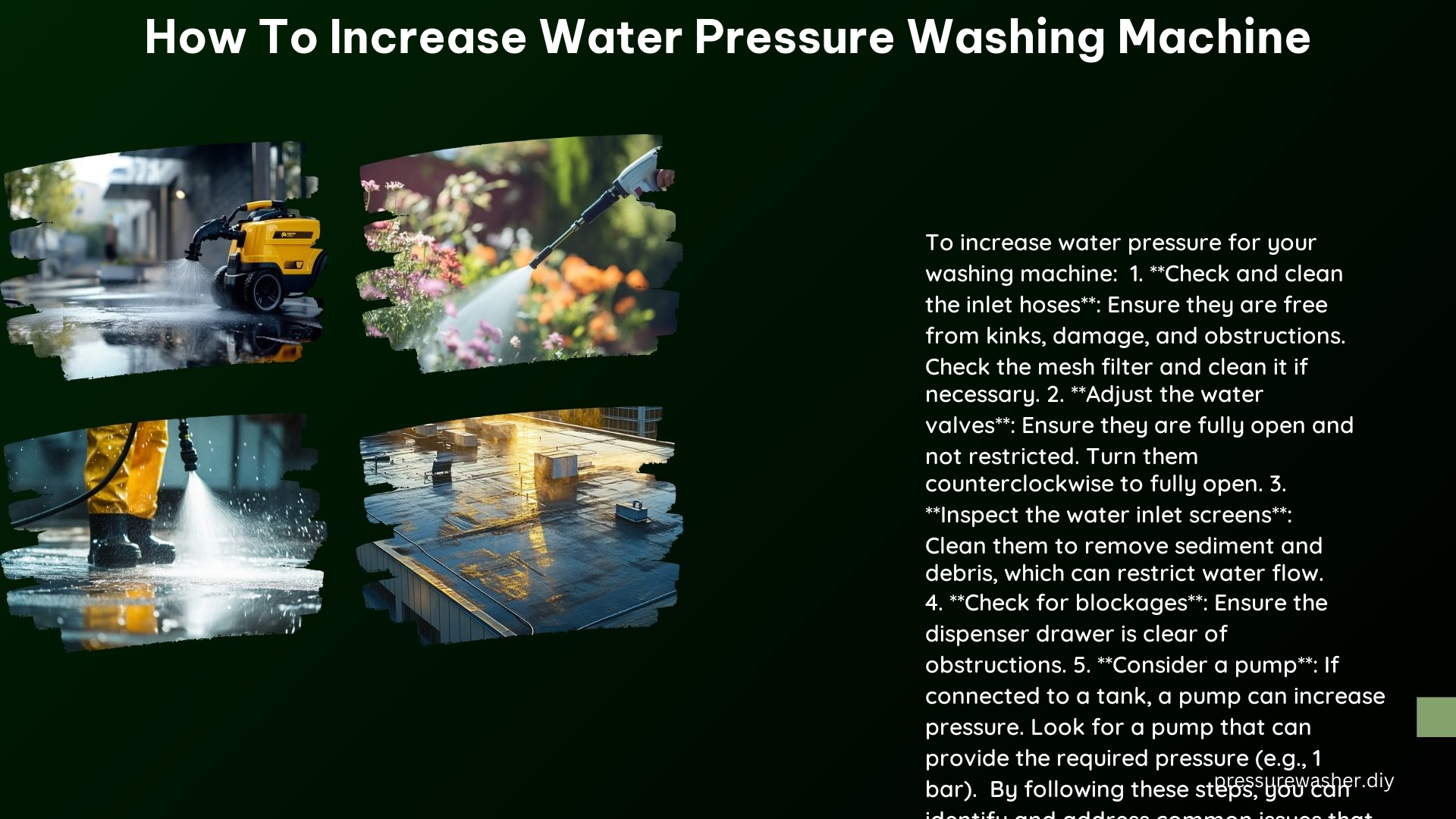 How to Increase Water Pressure Washing Machine