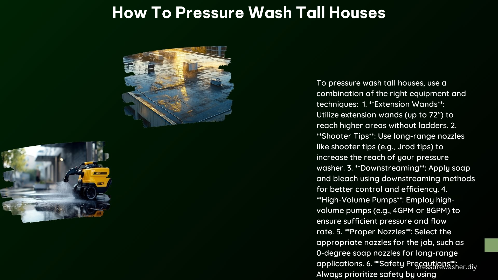 How to Pressure Wash Tall Houses