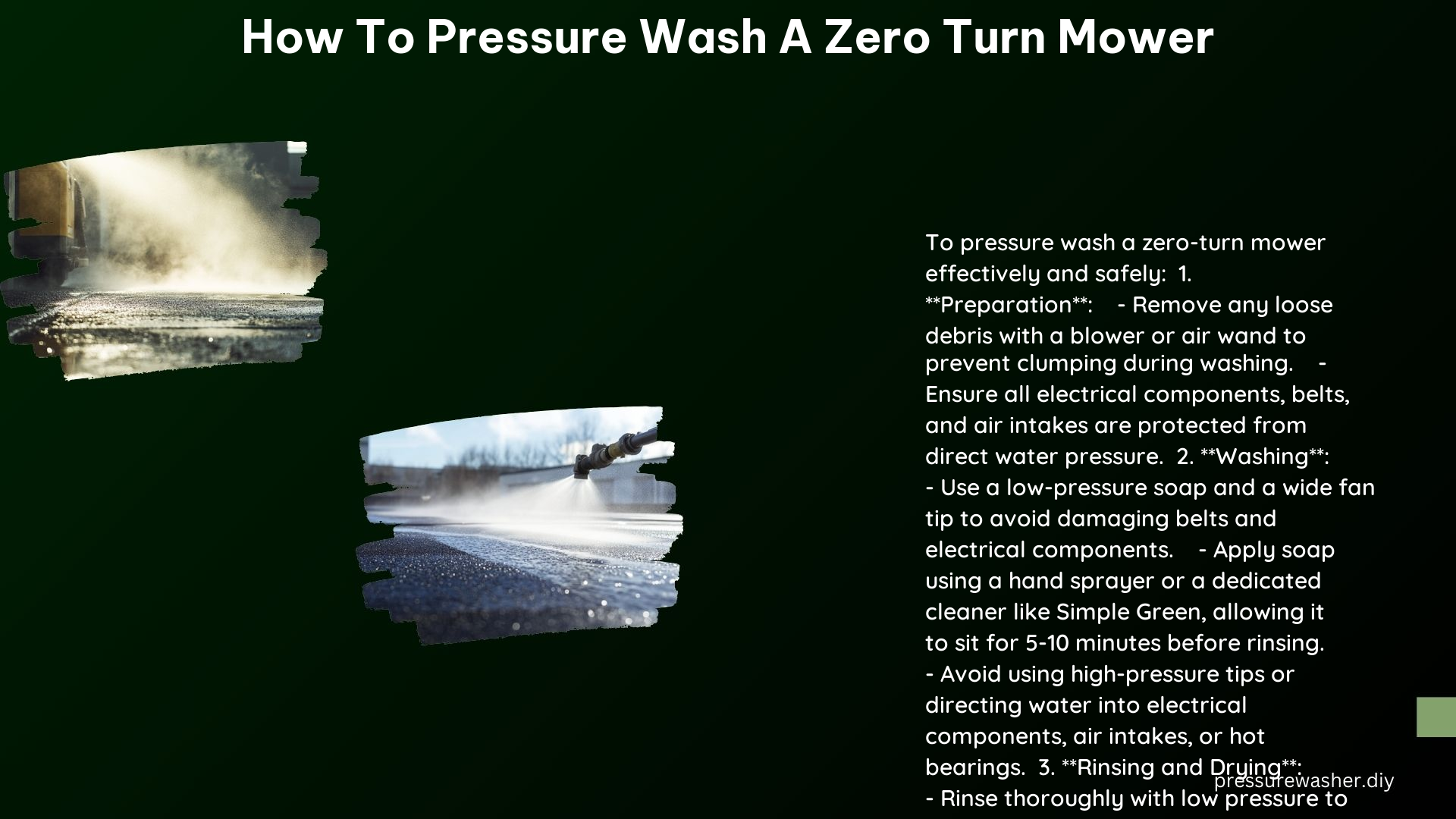 How to Pressure Wash a Zero Turn Mower