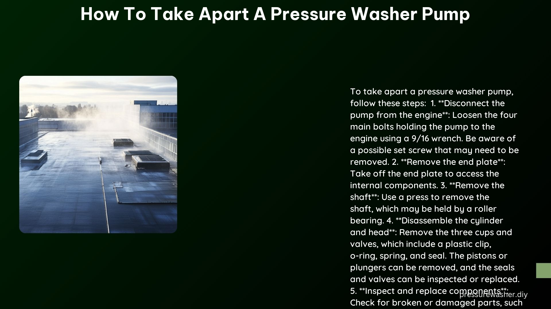 How to Take apart a Pressure Washer Pump