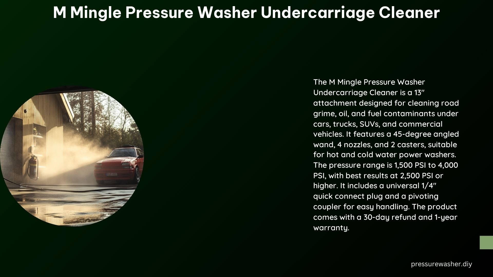 M Mingle Pressure Washer Undercarriage Cleaner