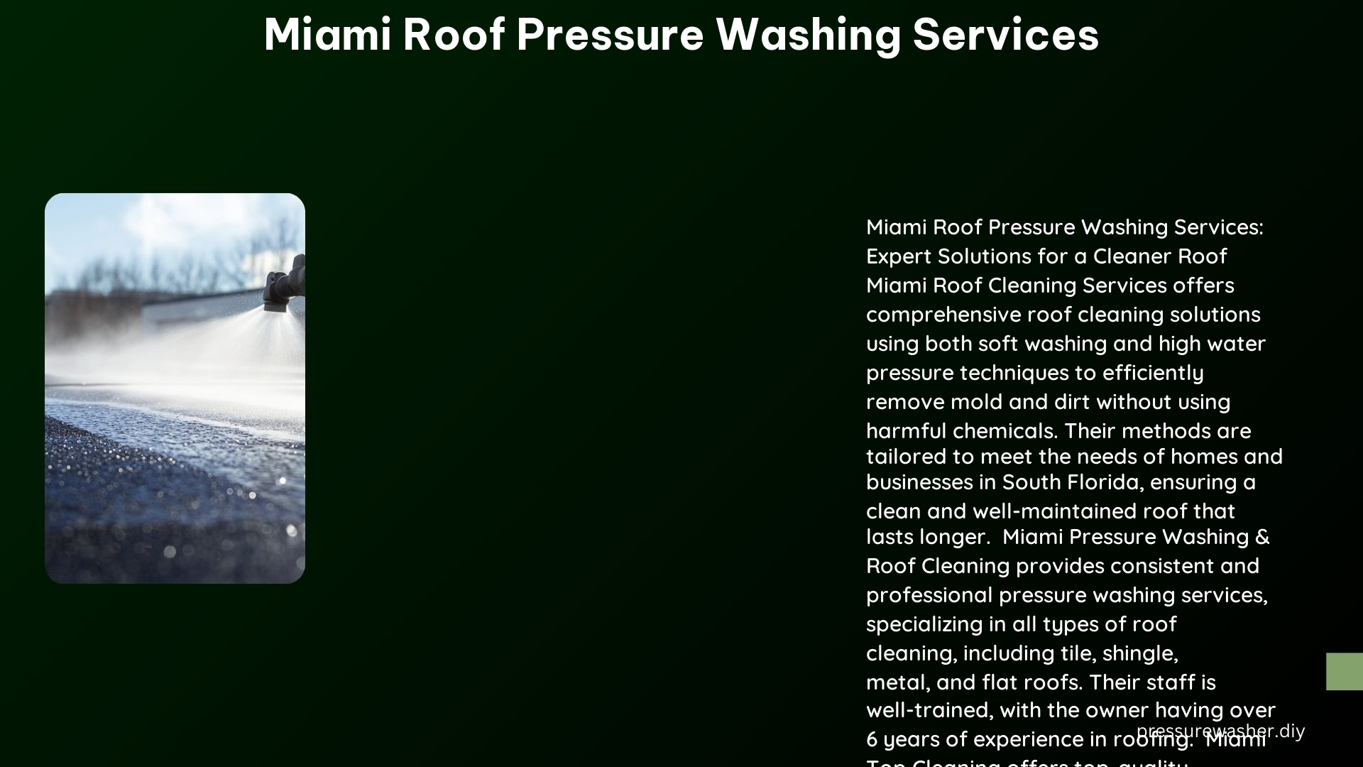 Miami Roof Pressure Washing Services
