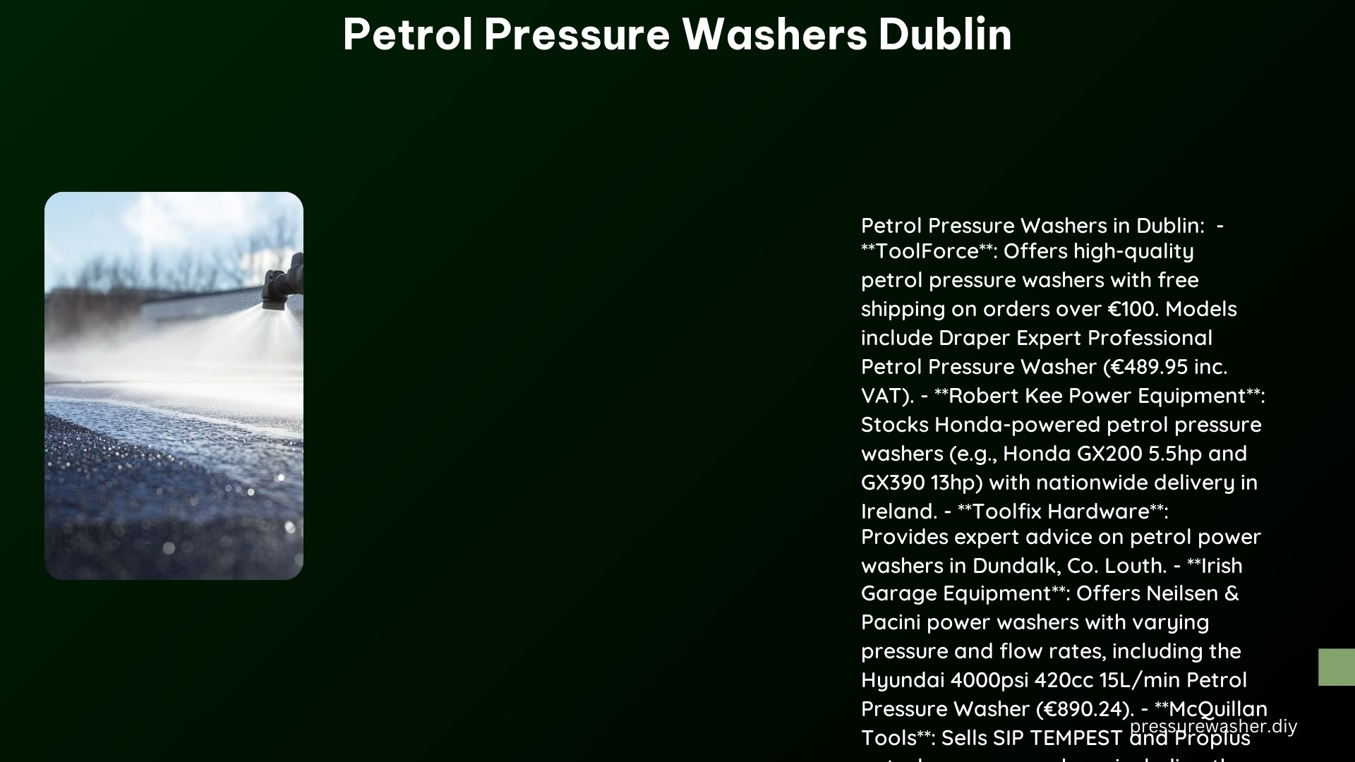 Petrol Pressure Washers Dublin