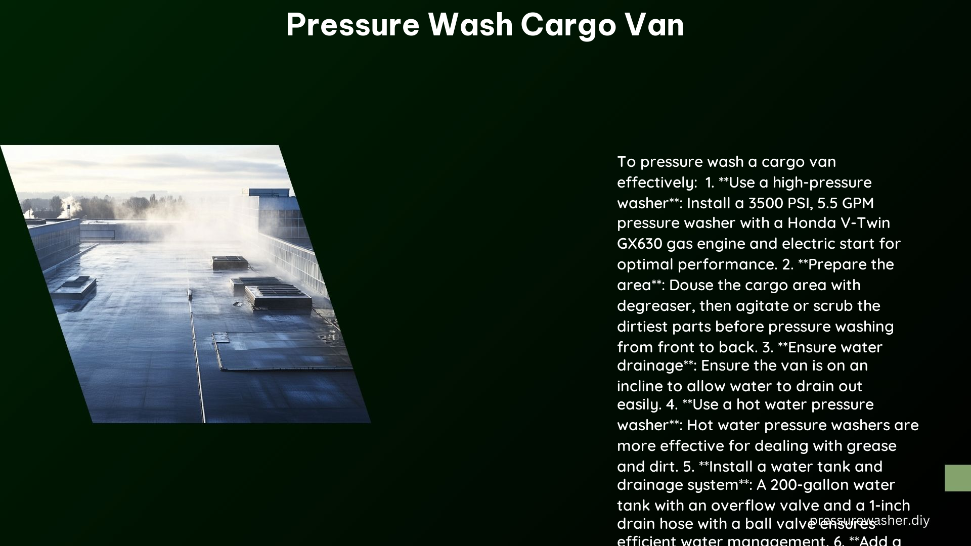 Pressure Wash Cargo Van