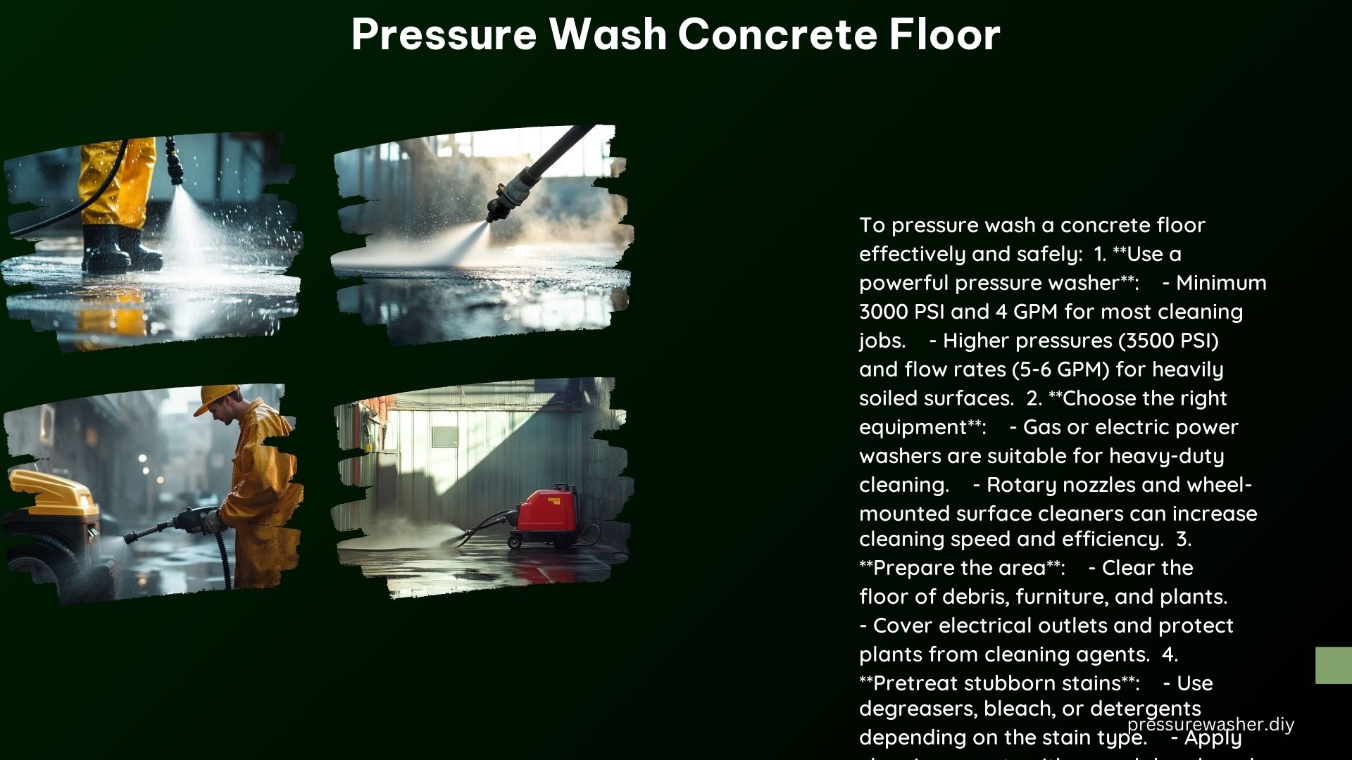 Pressure Wash Concrete Floor