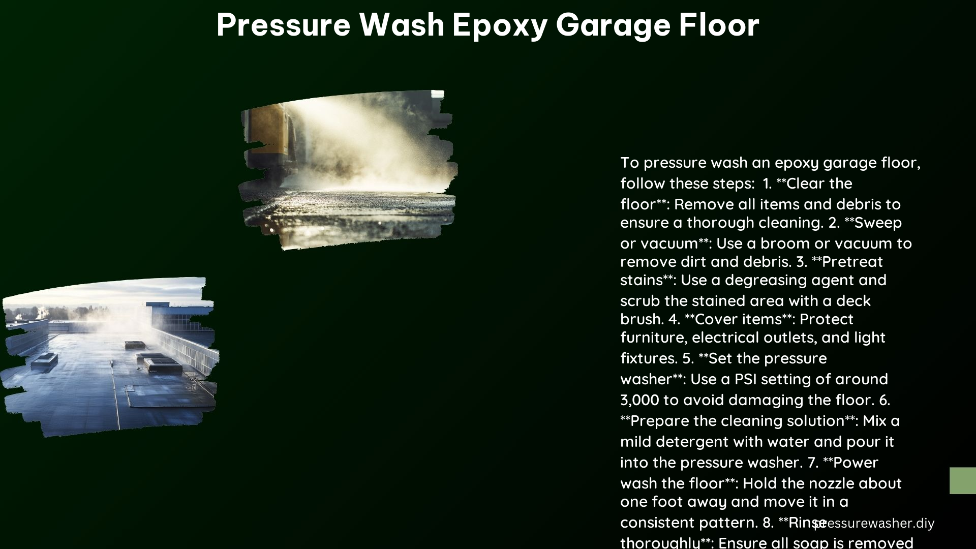 Pressure Wash Epoxy Garage Floor