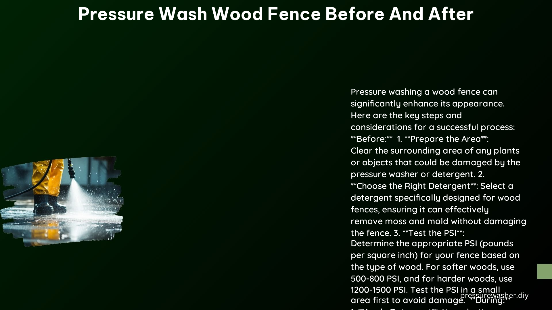 Pressure Wash Wood Fence Before and After