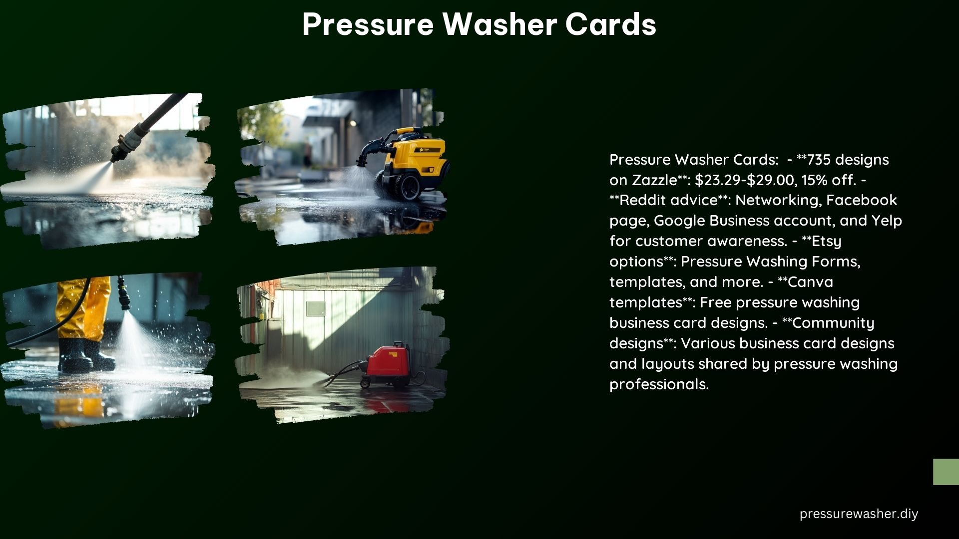 Pressure Washer Cards