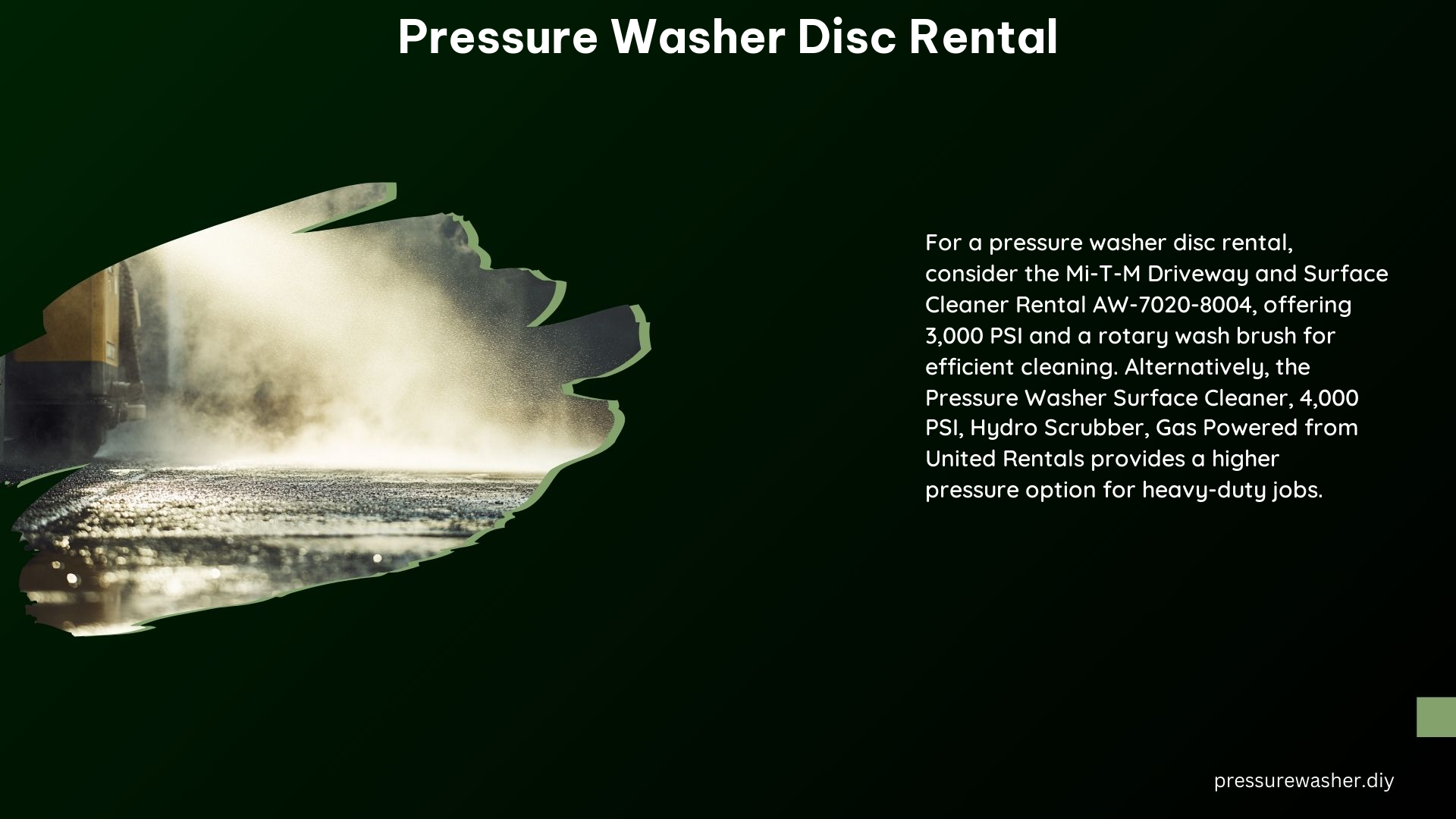 Pressure Washer Disc Rental