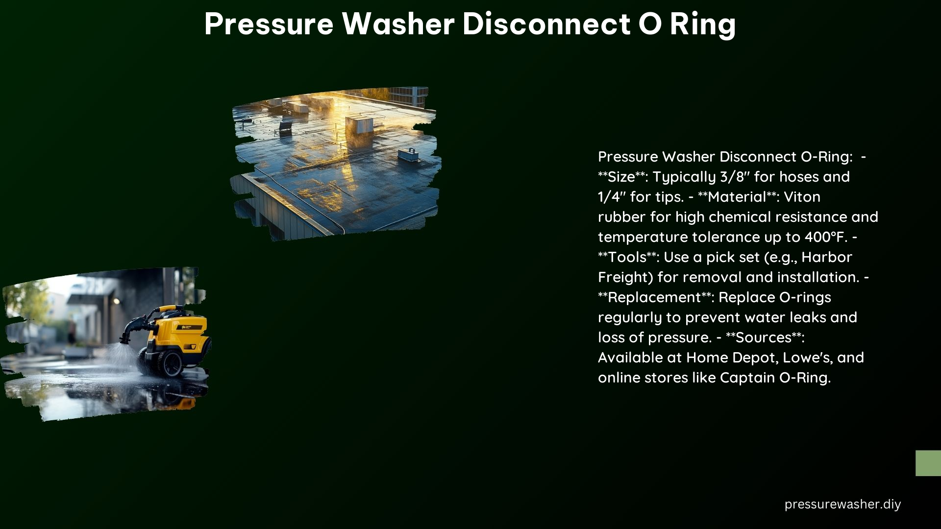 Pressure Washer Disconnect O Ring