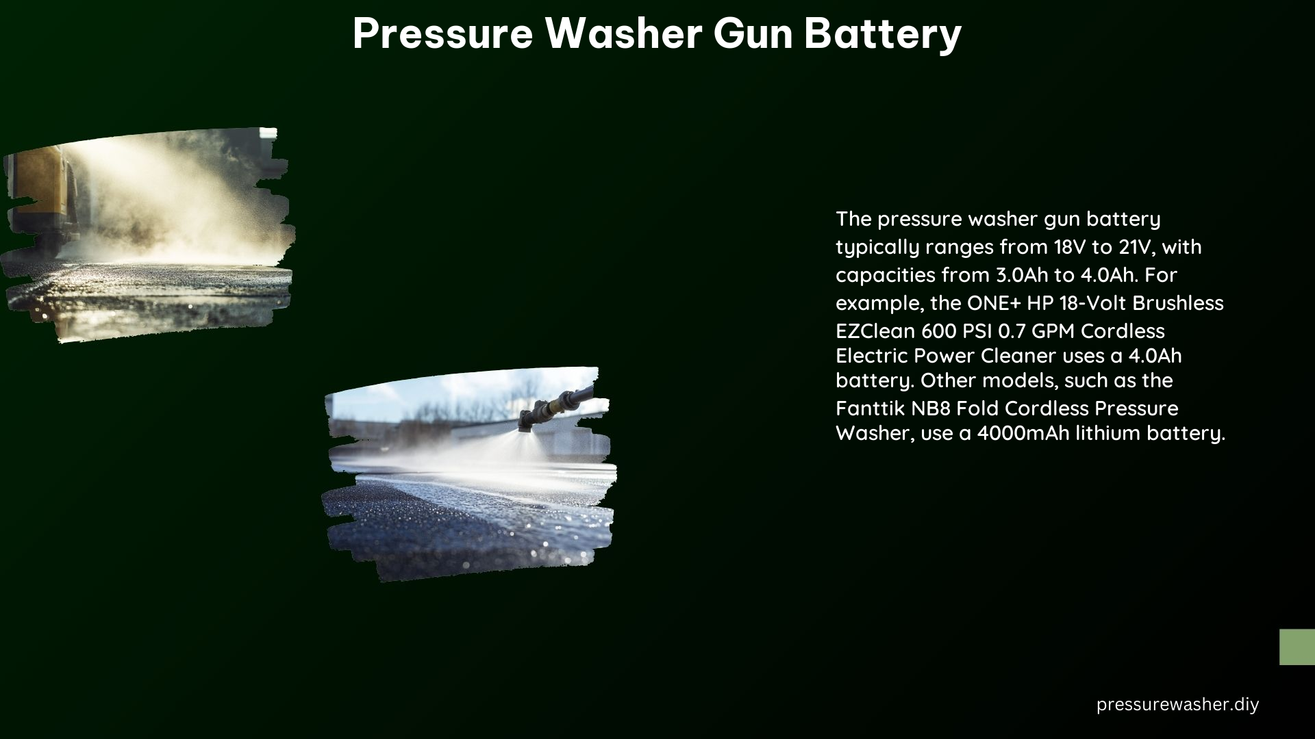 Pressure Washer Gun Battery