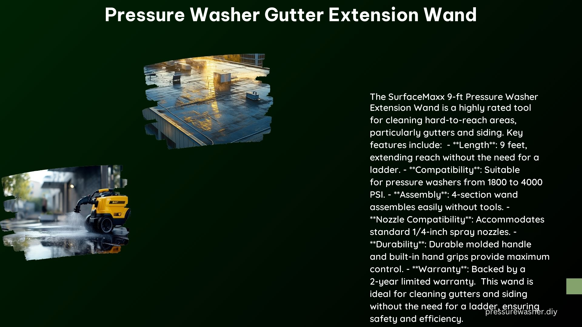 Pressure Washer Gutter Extension Wand