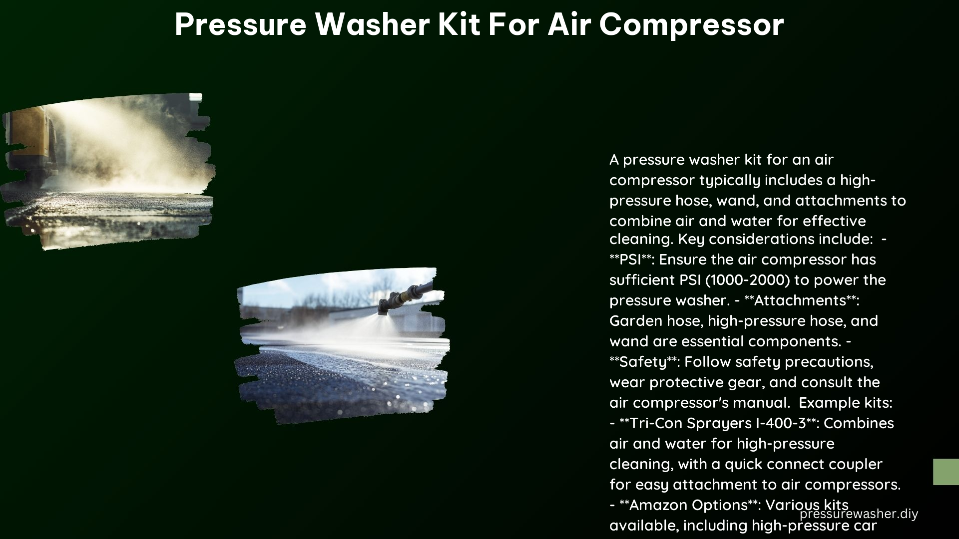 Pressure Washer Kit for Air Compressor