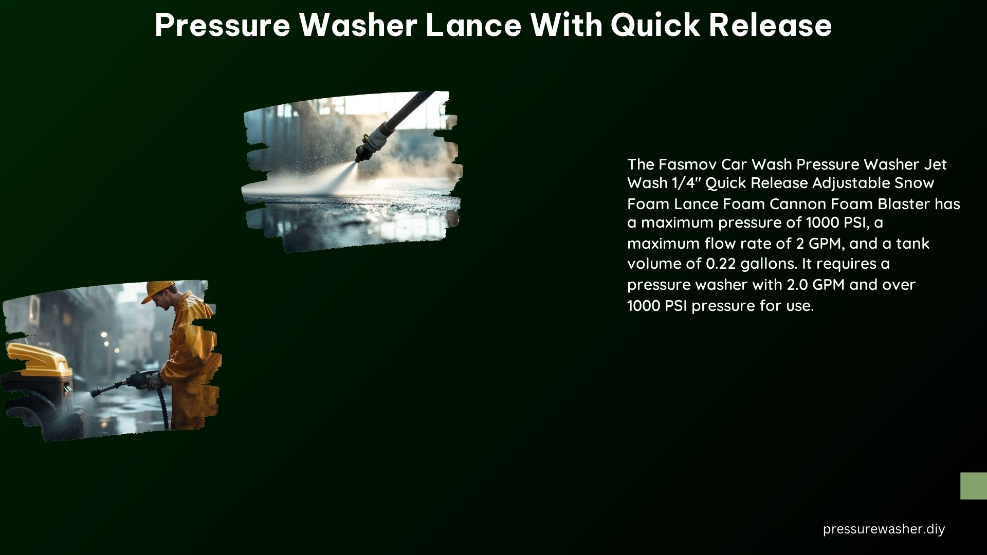 Pressure Washer Lance With Quick Release