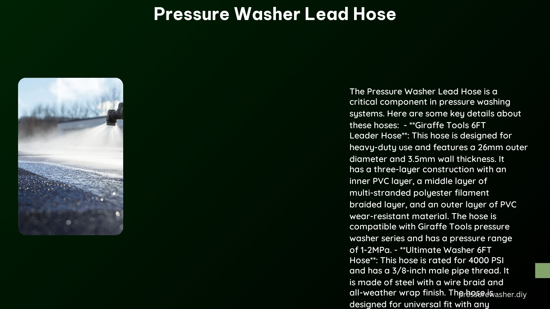 Pressure Washer Lead Hose