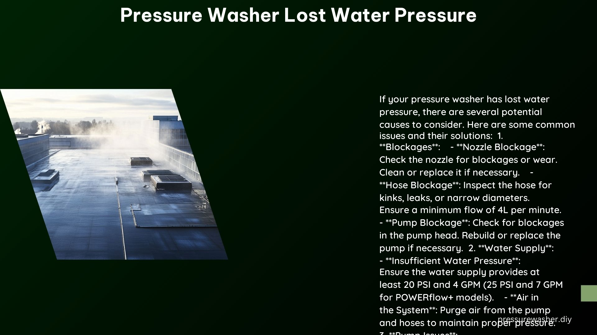 Pressure Washer Lost Water Pressure