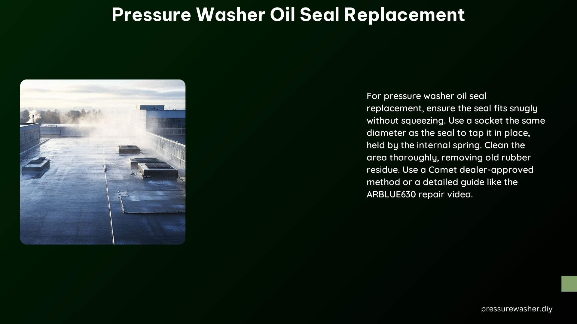 Pressure Washer Oil Seal Replacement