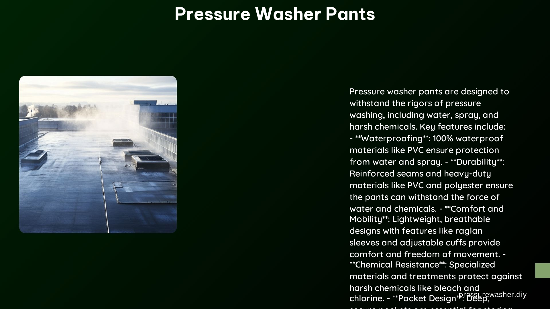 Pressure Washer Pants