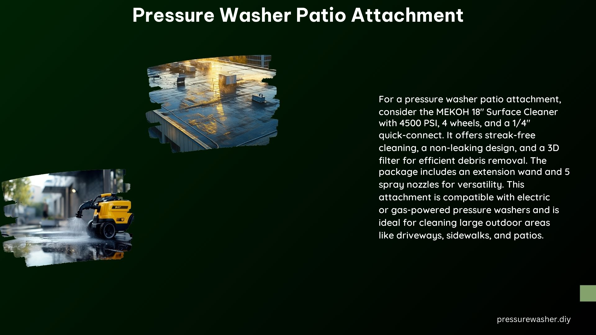 Pressure Washer Patio Attachment