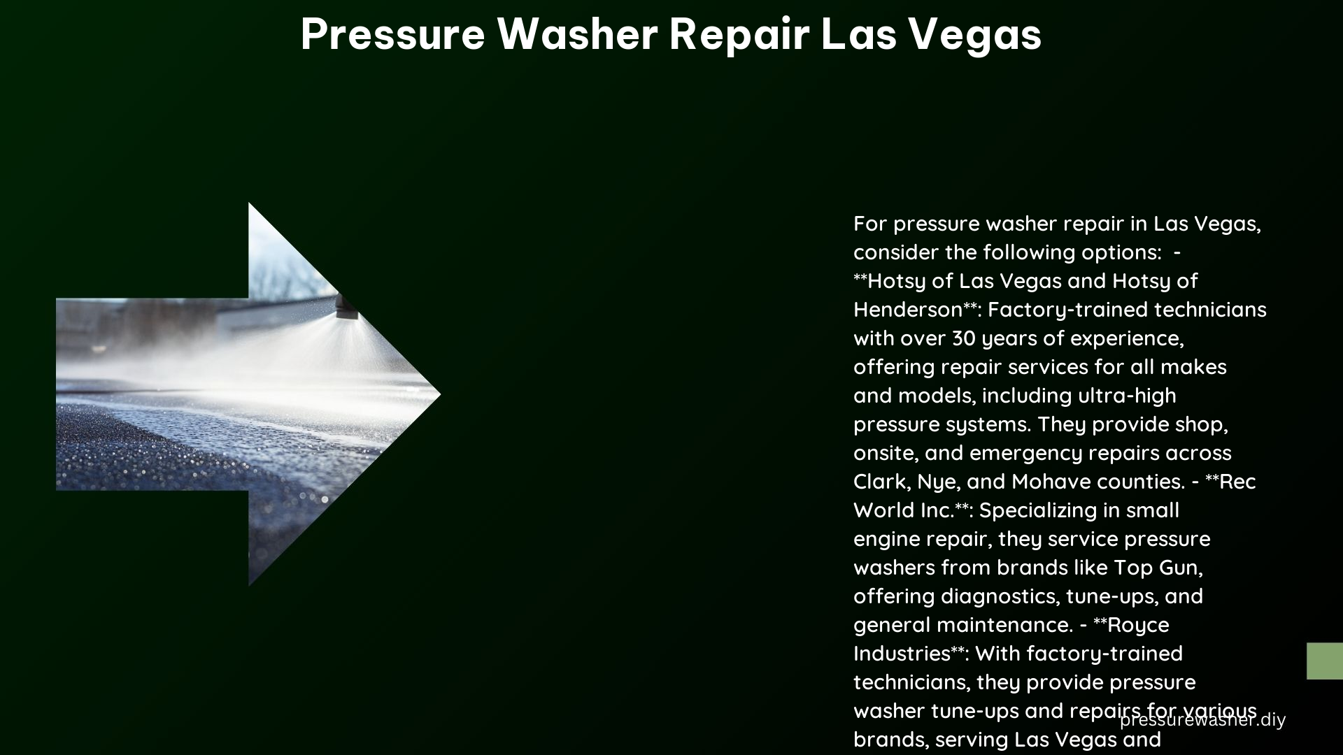 Pressure Washer Repair Las Vegas
