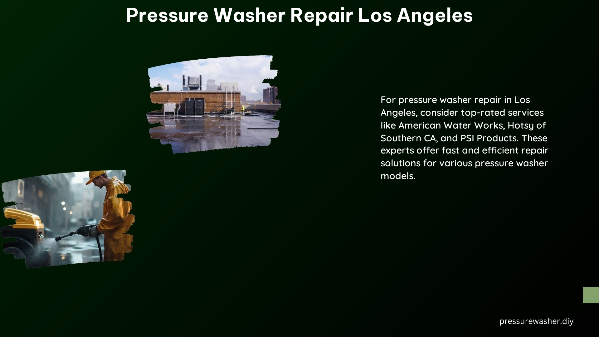 Pressure Washer Repair Los Angeles