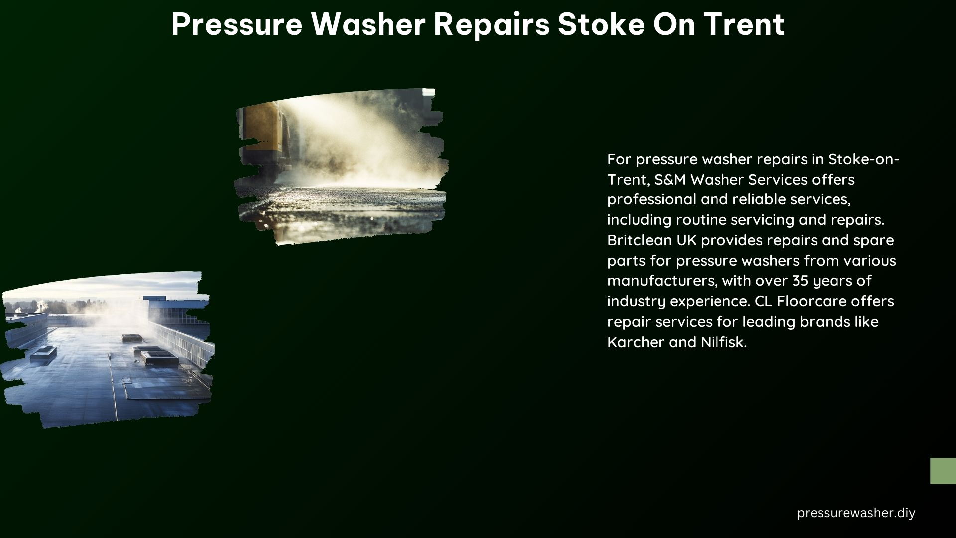 Pressure Washer Repairs Stoke on Trent