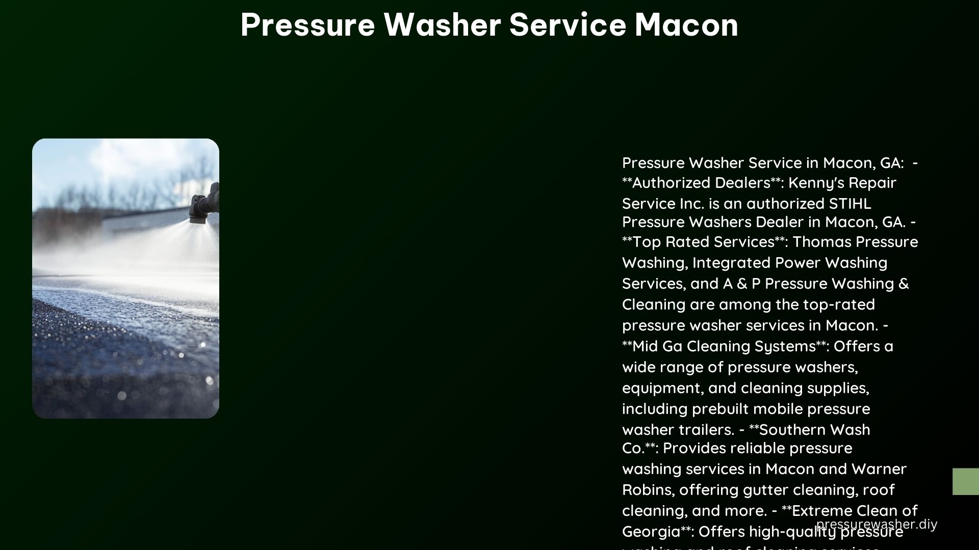 Pressure Washer Service Macon