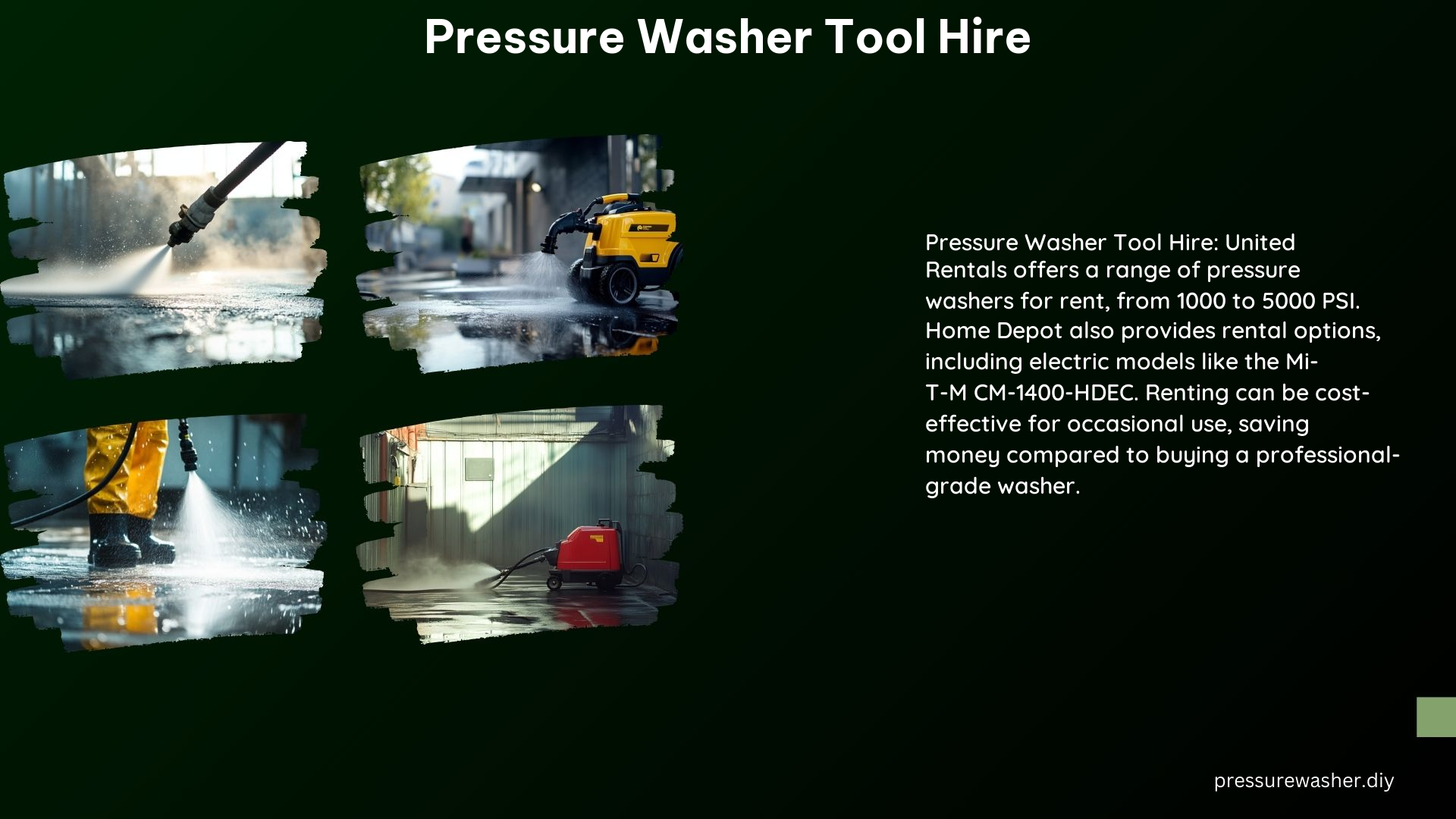 Pressure Washer Tool Hire